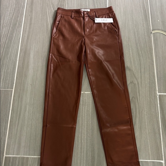 LBLC the Label Brown Faux Leather Pants - Picture 1 of 4